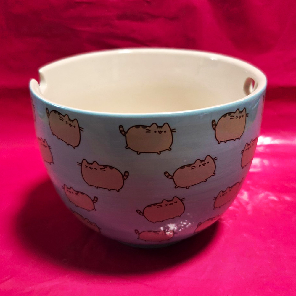 Our Name Is Mud Pusheen Blue Ceramic Rice / Ramen /Soup Bowl